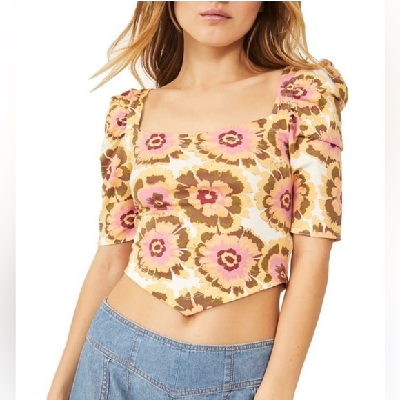 🌻🚨🆕FINAL SALE PRICE🚨FREE PEOPLE GIVE ME MORE TOP-IVORY COMBO-SIZE XS - Picture 6 of 16